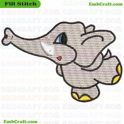 A Cheerful Dancing Elephant Embroidery Design 11