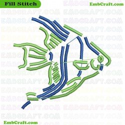 Abstract Fish Embroidery Design 15