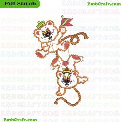 Acrobatic Bears Embroidery Design 11