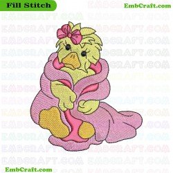 Adorable Duckling Embroidery Design 13