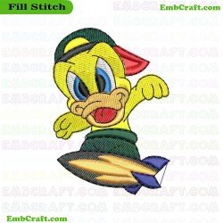 Adventurous Duck On Skateboard Embroidery Design 19