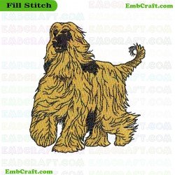 Afghan Hound Embroidery Design 458