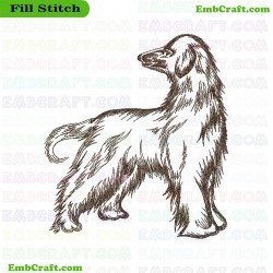 Afghan Hound Embroidery Design 522