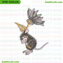 Airborne Mouse Embroidery Design 31