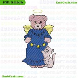 Angel Bear Embroidery Design 753