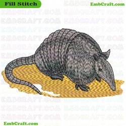 Armadillo Artwork Embroidery Design 1