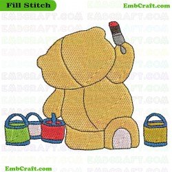 Artistic Teddy Bear Embroidery Design 907