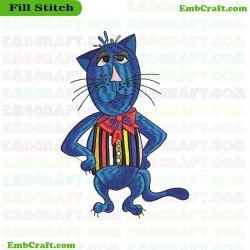 Artistically Cat Embroidery Design 11