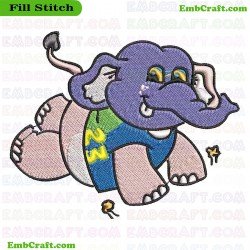 Athletic Elephant Embroidery Design 24