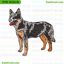 Australian Cattle Dog Embroidery Design 316