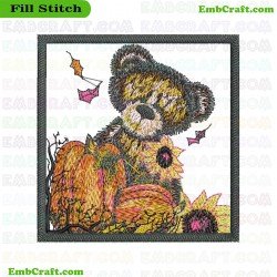 Autumn Bear Embroidery Design 694