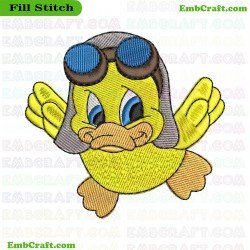 Aviator Duck Embroidery Design 24