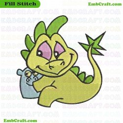 Baby Dinosaur Embroidery Design 6