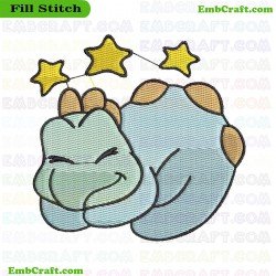 Baby Dinosaur Embroidery Design 7