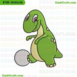 Baby Dinosaur With Egg Embroidery Design 17