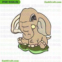 Baby Elephant Embroidery Design 12