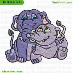 Baby Elephant Embroidery Design 2