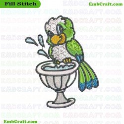 Baby Parrot Embroidery Design 6