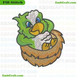 Baby Parrot In Nest Embroidery Design 8