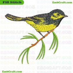 Back Yard Bird Embroidery Design 7