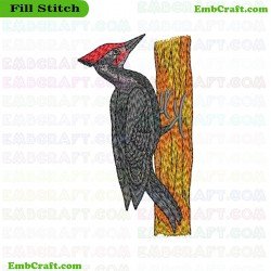 Backyard Woodpecker Embroidery Design 5