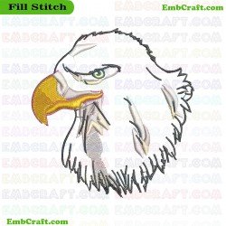 Bald Eagle Head Embroidery Design 1