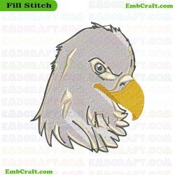 Bald Eagle Head Embroidery Design 3