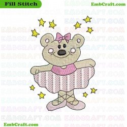 Ballet Bear Embroidery Design 271