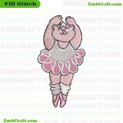 Ballet Bear Embroidery Design 749