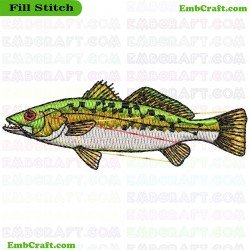 Bass Fish Embroidery Design 7