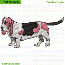 Basset Hound Embroidery Design 319