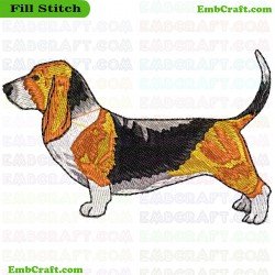 Basset Hound Embroidery Design 61