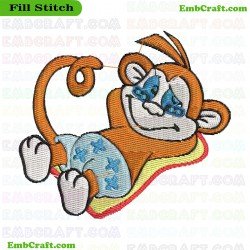 Beach Monkey Embroidery Design 10