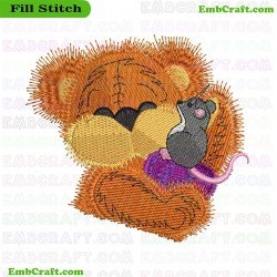 Bear And Mouse Embroidery Design 791