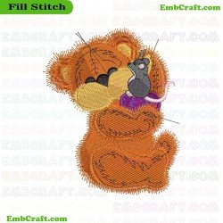 Bear And Mouse Embroidery Design 793