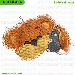 Bear And Mouse Embroidery Design 796