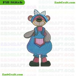 Bear Embroidery Design 15