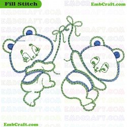 Bear Embroidery Design 327