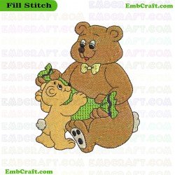 Bear Embroidery Design 696