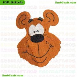 Bear Face Embroidery Design 463