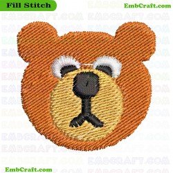 Bear Face Embroidery Design 466