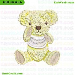 Bear Face Embroidery Design 91