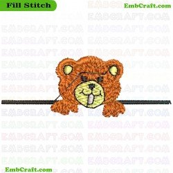 Bear Face Embroidery Design 931