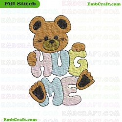 Bear Holding A Message Embroidery Design 515