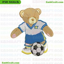 Bear In Sports Uniform Embroidery Design 591