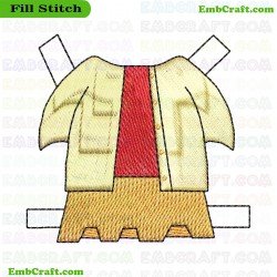 Bear Paper Doll Outfit Embroidery Design 3