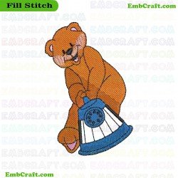 Bear Playing With Bell Embroidery Design 4