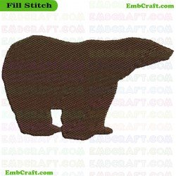 Bear Silhouette Embroidery Design 210