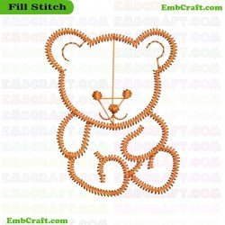 Bear String Art Embroidery Design 608