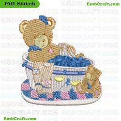 Bear Themed Embroidery Design 560